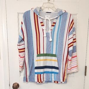 Lou & Grey Striped Multicolor Baja Hoodie, Size XXS (runs big)